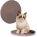 10 Inch Round Cat Scratcher Pad - 3/5 Inch Thick Compressed Cardboard Refill for Indoor Cats, Standalone Scratching Board to Protect Home Furniture & Satisfy Feline Scratching Instinct (2 PCS)