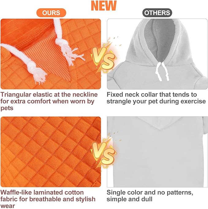 BEAUTYZOO Dog Sweaters for Extra Large Dogs Girl Boy, XXXL Dog Hoodie with Pocket & Leash Hole, Soft Warm Waffle-Like Laminated Cotton Pet Clothes for Cold Weather, Doberman Great Dane Sweatshirt, 3XL