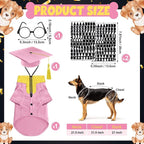 5 Pcs Dog Graduation Costume Set Include 2026 Pet Graduation Gown with Stole Puppy Grad Cap Lensless Glasses DIY Letter Stickers for Dogs Cats Holiday Costume Accessory(Pink Yellow,XL)