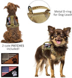 Tactical Dog Harness Tactical Puppy Vest with Rubber Handle K9 Military Adjustable Pet Vest Harness for Outdoor Training XS Dog Harness (Camouflage Harness)