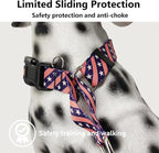 American Flag Martingale Collar for Dogs with Buckle 4th of July No Pull Adjustable Nylon Limited Slip Training Dog Collars (Navy Blue Flag, Small)
