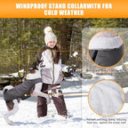 iBuddy Dog Winter Jacket for Large Dogs, Easy on Dog Snow Coat Velcro Waterproof Pet Puffer Coat with Harness Hole Adjustable Reflective Quilted Pet Cold Weather Vest Wind-Poof for Boy Male