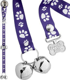 PoochieBells Dog Doorbell, Dog Potty Training Bells, Dog Safe USA-Made w/Perfect Sound,Dog Trainer Approved, Housetraining Made Easy & Quick, Sig Tracks Purple