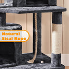 Topeakmart Multi Level Cat Tree, Cat Tower for Indoor Cats with 2 Condos & 2 Perches & Scratching Post, Cat Bed Furniture for Play