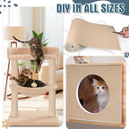 Abbylike 2 Pcs Cat Scratch Furniture Protector 118 x 15.8 in Trimmable Self-Adhesive Couch Protector Cat Scratcher Mat DIY Anti Scratch Pad Covering Climb Mat for Towers Replacement Pad(Khaki)
