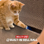 AUSCAT L-Shape Cardboard Cat Scratcher, 27.2 Inch Vertical Cardboard Scratcher for Indoor Cats with 2 Built-in Toy Balls
