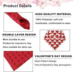 ADOGGYGO Valentines Dog Bandana 2 Pack, Heart Sunburst Eyelash Print Pet Scarf, Durable Fabric, Red Pink Valentine Bandanas for Extra Large Dogs (X-Large)