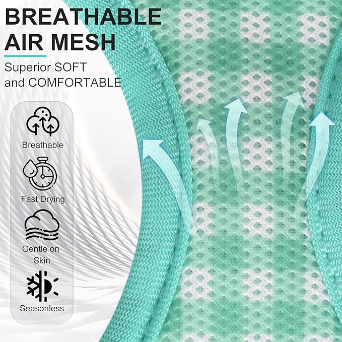 AIITLE Adjustable Dog Harness and Leash Set, Step in No Pull Pet Harness, Soft Mesh Reflective Plaid Vest Harnesses for Small Dogs Puppy and House Cats Outdoor Walking Running Turquoise XS