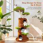 Modern Cat Tree Tower: 58Inch Tall Cat Tree for Large Cats with Multi Condos - Indoor Wood Cat Tree House Sturdy with Scratching Post