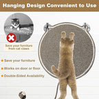 Cat Scratching Pad, Natural Cotton Rope Cat Scratch Mat, 16.9'' Round Wall & Floor Scratcher, Durable Furniture Protector for Couch, Carpet, Sofa, Eco-Friendly Cat Scratcher Pad（Brown）
