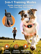 Small Shock Collar for Small Dogs(5-30Lbs), Dog Training Collar with Remote for Small & Medium Dogs, 3 Channels, Waterproof, Rechargeable, Collar with Beep, Vibration, Safe Shock,1300ft