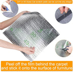 Large Cat Scratching Mat, 118"x15.8" Self-Adhesive Scratch Furniture Protector, Trimmable Wall Climbing Carpet, Couch Protector, Scratching Pad Replacement (Light Gray, 30 Nails)