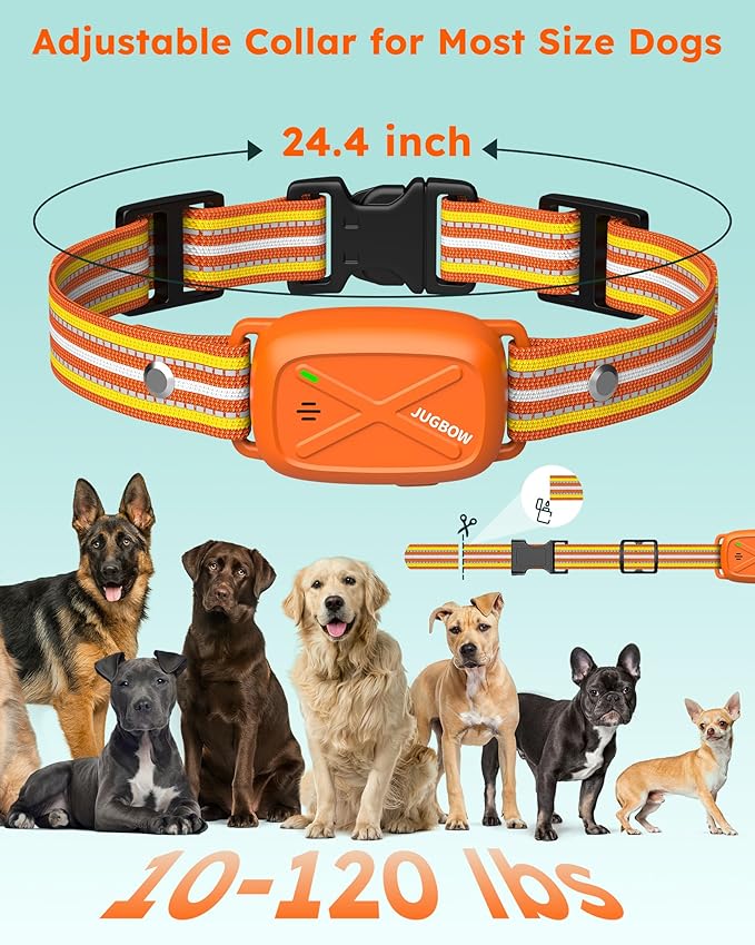 Jugbow Electronic Dog Training Collar with Wristband Remote, 3300FT Range, IPX8 Waterproof, 24H Time Display, Vibration & Beep Modes for Dogs 10-120 lbs