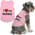 Parisian Pet Dog Shirt - 100% Cotton Shirts for Large Dogs - Pink Sleeveless Girl Pet Clothes - Lightweight Pet T Shirts - Breathable Puppy Clothes - Stretchy I Love My Mommy Dog Apparel