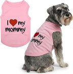 Parisian Pet Dog Shirt - 100% Cotton Shirts for Large Dogs - Pink Sleeveless Girl Pet Clothes - Lightweight Pet T Shirts - Breathable Puppy Clothes - Stretchy I Love My Mommy Dog Apparel