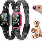 2 Pack Bark Collar, Smart Dog Bark Collar for Large Medium Small Dogs, Rechargeable Ultra-Light Training Collar with Beep Vibration, Anti Barking Device with 5-Level Sensitivity (Fuchsia)