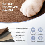 157.5" x 15.8" Cat Scratch Furniture Protector, Self-Adhesive Couch Protector from Cat Claws, Cats Scratching Mat for Couch, Sofa, Wall & Door, DIY Cat Scratch Pads Replacement, 2 Pack (Brown)