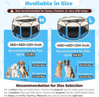 Dog Playpen 36", HOMAGICO Pet Playpen for Indoor Cats Enclosed, Portable Dog Cage Outdoor Tent Crate with Carrying Case,Water-Resistant and Removable Shade Cover, Blue