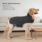 cyeollo Medium Dog Coat, Sherpa Dog Winter Coat Reversible Fleece Dogs Jackets Warm Doggie Sweater Vest for Small Medium Dogs Male with Leash Hole Soft Cold Weather Pet Clothes, Dark Grey XL
