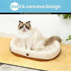 2 in 1 Cat Scratcher and Bed for Large Cats, Wear-Resistant Felt Cat Scratching Pad & Lounge, Protects Furniture from Scratching, Couch Protector Alternative (with Mochi Balls)