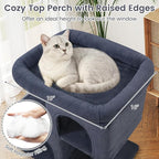 Tangkula Small Cat Tree for Indoor Cats, 25.5 Inch Cat Tower with Sisal Scratching Posts, 2 Large Cat Condos with Padded Top Perch, Modern Cat Climbing Furniture for Adult Cats & Kittens (Dark Gray)