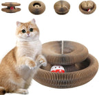 Kitty Kurlz Cat Toys, Cat Scratcher Magic Organ Cat Scratcher with Bell Ball, Reversible Infinity Cardboard Scratcher, The Ultimate Interactive Cats Scratching Board for Indoor