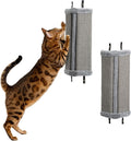 Navaris Wall Mounted Cat Corner Scratcher, Set of 2, Grey - Durable Sisal Cat Scratching Essentials - 4 Nylon Straps for Secure Wall Mounting - Protect Wallpaper and Corners