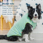 KYEESE 2Pack Dog Shirt, Soft Striped Dogs T Shirts, Lightweight Pet Tank Top, Sleeveless Dog Shirt for Large Dogs, Stretchy Comfortable Pet Vest, Blue, 3XL