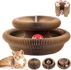 Kitty Kurlz, Kitty Kurlz Cat Toy, Magic Organ Cat Scratch Board, Magic Organ Cat Toy, Foldable Accordion Cat Toy with Bell Ball, Interactive Mental Physical Exercise for Indoor Cats