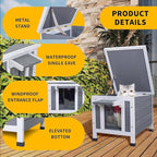 GEGURI All-Weather Outdoor Insulated Shelter for Cats, Dogs & Rabbits – Weatherproof Hutch with Thermal Layer, Elevated Floor, and Asphalt Roof