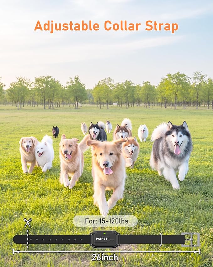 Petory Dog Training Collar - 4000FT Dog Training Collar with Remote, IPX7 Waterproof Electric Dog Collar with 4 Training Modes, Security Lock, Rechargeable e Collar for 15-120lbs Medium Large Dogs