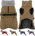 Dog Coat, Waterproof Dog Winter Jacket with Adjustable Buckle, Reflective Turtleneck Pet Snow Vest Warm Fleece Sweater for Small Medium Large Dogs - Khaki, 3XL