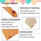 ADOGGYGO Easter Dog Bandanas, Bunny Egg Print Puppy Scarf, Premium Fabric, Adjustable Fit Happy Easter Bandanas for Medium Large Dogs (Large)
