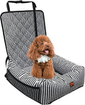 Dog Car Seat for Small and Medium Dogs, Booster Seat Sofa Pet Bed, Portable Car Travel Carrier Bed (Black Stripes,M)