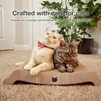 Necoichi Premium Comfort Series Cat Scratcher Curved Lounger and Scratcher Bed (c.Oak Bed, Large)