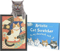 Art Cat Scratcher, Wall Mounted Sisal Cat Scratcher for Indoor Cats 17.01x13.1x1.18 Inches, Furniture Protector, Cat Scratch Rug, Decorative Cat Wall,Easy Install,No Drilling