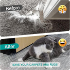 KHS 3.6FT Carpet Scratch Stopper, 2PCS Plastic Carpet Protector for Pets, Non-Slip Anti Scratch Under Door Cat Scratch Protector Mat, Easy to Cut Cat Scratch Protector Mat