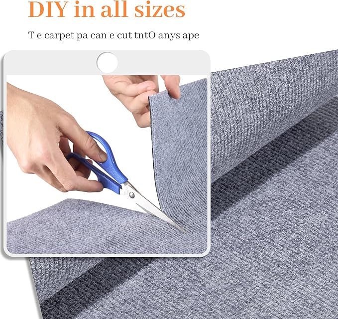 Cat Scratching Mat, Trimmable DIY Self-Adhesive Anti Scratch Furniture Protector, Climbing Wall Carpet, Couch Protector, Scratcher Scratching Pad Post Replacement (Light Grey, 78.7"x15.8")