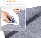 Cat Scratching Mat, Trimmable DIY Self-Adhesive Anti Scratch Furniture Protector, Climbing Wall Carpet, Couch Protector, Scratcher Scratching Pad Post Replacement (Light Grey, 78.7"x15.8")