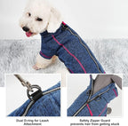 cyeollo Dog Sweater Jacket Coat with Zipper Reflective Jackets with D Ring Step in Dog Winter Coats Fleece Sweaters Pet Clothes for Small Dogs
