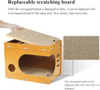 Cat Scratcher House,2 in 1 Cardboard Cat House Durable and Sturdy Cat Scratching Post Cat Scratching Board Cat Scratchers for Indoor Cats, Easy to Assemble,Maximum Load Capacity 66 lbs