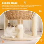 Modern Cat Tree Tower,Three Hand-Woven cat beds, Sisal-Covered Scratching Posts for Indoor Cats, Multi-Level Cat Condo with Space Capsule Nest, Tall Cat Tree for Multiple Large Cats