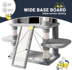 Allewie 82 Inches Large Cat Tree/House/XXL Tall Cat Towers for Big Feline/Scratching Post/Multi-Level Large Kitty Climbing Tree with Condo/Light Grey