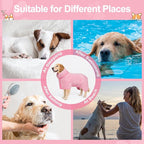 Bienbee Dog Bathrobe, Quick Drying Super Absorbent Dog Robes for After Bath, Warm Keeping Dogs Towel, Dogs Bath Supplies, Pink XXL