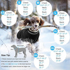 Dogcheer Dog Coat, Waterproof Dog Jacket with Harness, Reflective Adjustable Winter Coat with Zipper, Christmas Pet Snow Jacket Clothes for Small Medium Large Dogs - Black L