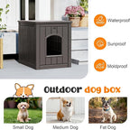 Fancyango Outdoor & Indoor Dog House for Weatherproof and Stylish Furniture, Dog House Outdoor Indoor, Multi - Use for Small and Medium Dogs (Deep Grey, 22.8" L × 17.7" W × 21.7" H)