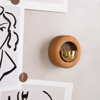 Magnetic Shopkeepers Bell for Door Opening,Golden Silk Wood Door Chimes When Door Opens,Doorbell Chime,Office Ornaments Decoration for Entrance, Fridge Sticker and Barn Door Housewarming Gift