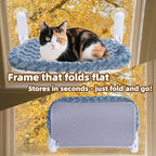 YUNIQUE Cat Window Perch with Cushion Rim, Upturned Edge Bracket, Portable Wall Hammock for Indoor Cat, Green