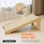 PETKARAY Cat Scratcher, Cat Sisal Scratching Ramp, L Shape Cat Scratch Pad for Indoor Cats, Wall Furniture Protector with Catnip Large