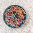 OHMO Slow Feeder Dog Bowls (Diamond, 8" Celestial) Enrichment Toy Soft Silicone Food Safe Feeding Bowl Non Slip Suction Cup for All Breed Pet, Cat Slow Down Eating Dishes, Boredom and Anxiety Reducer